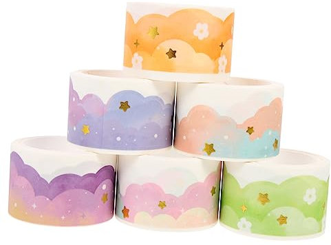 BCOATH 6rollen Dekoratives Washi-tape Diy-papierband Für Geschenkverpackungen Scrapbooking-klebeband Dünnes Washi-klebeband Zum Basteln