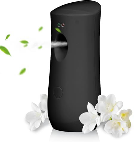 Automatic Air Freshener SPRAY Dispenser, Wall Mounted Fragrance Aerosol SPRAY Dispenser, Air Fresher Spray for Bathroom Bedroom Office (Black, One Size)