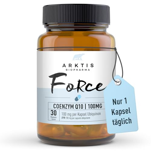 Arktis BioPharma Force 30 laborgeprüfte Q10 Kapseln hochdosiert 100 mg - Coenzym Q10 Ubiquinon, Ubiquinon 100 mg, Antioxidant Coenzym Q10, Coq10, Q10 Coenzym, Q 10 - Vegan