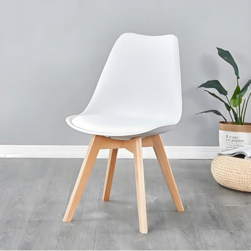 Buartttbear Set di 6 Sedie Scandinave, imbottite, sedia con gambe in legno, Sedie 6 pezzi per Sala da Pranzo, Ufficio