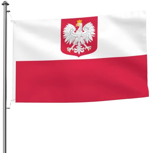 Bandiera della Polonia, 1,5 x 2,4 m, doppia faccia, resistente, per esterni e giardino, striscione decorativo