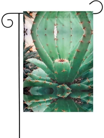 WZYWHJ Agave Cactus Garden Flag 12x18in - Thick, Sturdy Outdoor Decorative Flag for Garden, Lawn, Balcony