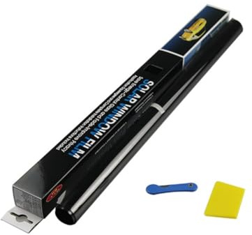 Luxshiny Quita Sol Coche Película para Ventanas de Automóvil Aislamiento Térmico y Protección contra Explosiones, 0.75x3m, 25% Transmitancia de Luz, Negro Pet