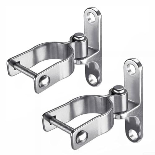 GLFLOW Lot de 2 charnières de portail en acier inoxydable 304, supports de montage mural robustes, poteaux de clôture de ferme de 35 mm