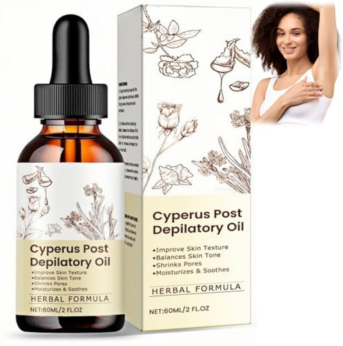 Cyperus Rotundus Oil, Premium Cyperus Oil for Hair Removal, Natural Hair Removal & Anti-Hair Growth Treatment, 100% Pure Formula for Smooth Skin, Soothes & Nourishes Sensitive Skin, 60ml Bottle