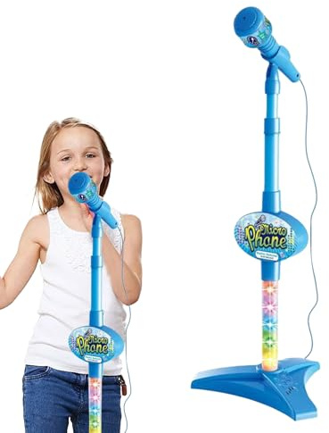 Kindermikrofon - mit Spielzeug Karaoke -Mikrofon, Einstellbarer Ständer, Blitzbühnenlicht und lustiger Musikplayer | Musik singt Spielzeug für und Mädchen über 3 Jahre alt, Party, Spielzimmer,