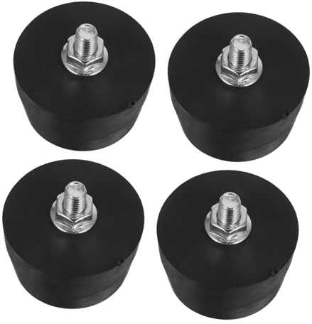 SHINEOFI 4pcs Threaded Rubber Vibration Dampers Anti-skid Isolation Pads for Air Compressors Furniture Leveling Industrial Machines Non-slip Shock Absorber Feet