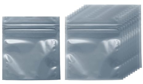 sourcing map 30pcs Antistatic Bags 3.1 x 3.5 (8x9cm) Double-Layer Anti Static Resealable ESD Shielding Bag for GPU Hard Drive HDD SSD LED Lights Electronic Device