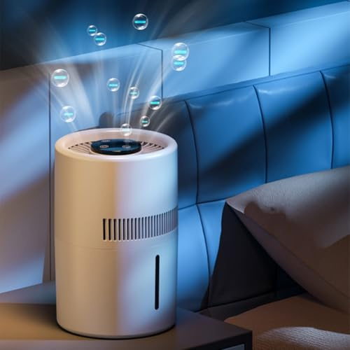 URPIZY Humidificador de aire de 4 l con depósito de agua grande y dos niveles, funcionamiento silencioso para habitaciones de 30 – 50 ㎡, purificador de aire de iones negativos con elegante iluminación