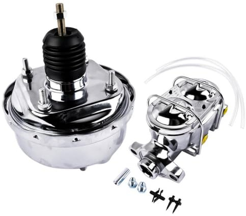 AP02 7 Inch Chrome Power Brake Booster And Master Cylinder For Custom Car Street Hot Rod Brakes