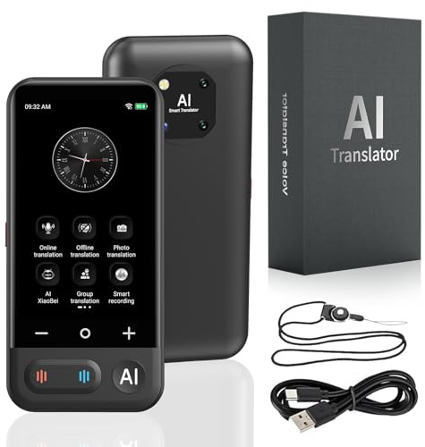 Sprachübersetzungsgerät, KI-Übersetzer, ChatGpt AI Übersetzungsgerät mit Sprachausgabe, Sprachübersetzer, Sofortübersetzer, übersetzer ohne internet, Fotoübersetzer zum Lernen, Reisen (Z16)