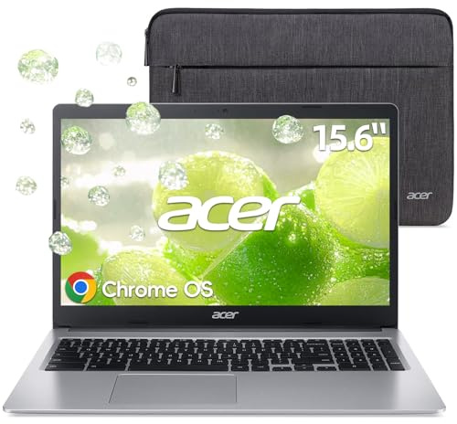 acer Chromebook 315-15.6 pulgadas HD Student Laptop, Intel Celeron N4000, 4GB LPDDR4-128GB eMMC, USB-C, USB-A, Bluetooth, Wi-Fi, cámara web HD, batería larga, sistema operativo cromado, plata pura