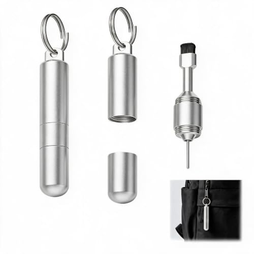 2 Pcs Outil Carte SIM Brosse Nettoyage Porte-Clés Aluminium Téléphone | Aiguille Extraction SIM Brosse Nettoyage Chargeur Alliage Aluminium Compatible Portable Prépayée Adaptateur Fixation