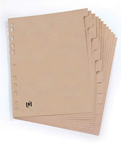 Oxford Touareg Register DIN A4, Recycling-Karton, 12 Taben, beige
