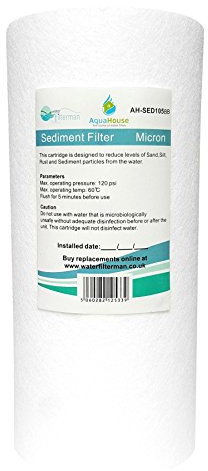 AquaHouse 10 x 4.5 Jumbo Sediment Water Filter Cartridge for Sediment Filtration, fits Jumbo/BB 10 Filter housings - 10 Micron