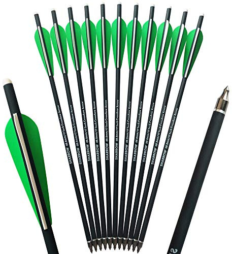 SHARROW 18pcs Armbrustbolzen 16 Zoll Armbrustpfeile 17 Zoll Carbonpfeile Bolzen für Armbrust Grün (Grün, 17)