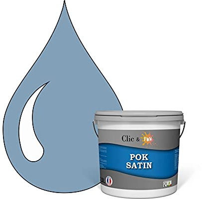 POK SATIN : Peinture Satin Lessivable Bleu d'Horizon 25m² - 2,5L