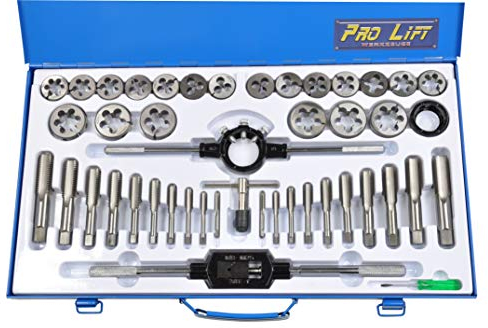 Pro-Lift-Werkzeuge Gewindeschneider Satz 45tlg. metrisch Bohrer Wolfram-Legierung M6-M24 Set Werkzeug Schneider metrisch 45-teilig Gewindebohrer