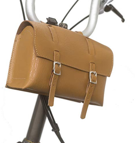London Craftwork Satteltasche aus Leder für Brompton, Hellbraun