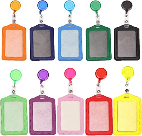 Flerfärgad korthållare korthållare, infällbar, märke arbetskort plast ID-korthållare ID-korthållare hållare vertikal ID-korthållare, 10 st ..