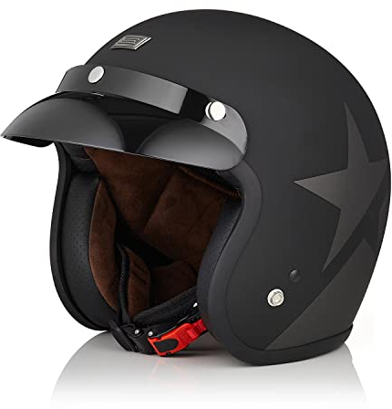 ORIGINE Casque de Moto Jet Ouvert de Homologué ECE Casque de Moto Scooter avec Visière