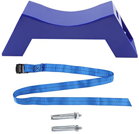 TOPINCN Support de Bouteille de Gaz, Support Mural de Bouteille de Gaz Support Fixe de Bouteille de Gaz Support de Réservoir Support de Réservoir avec Vis D'expansion et Sangle de Sécurité(Bleu)