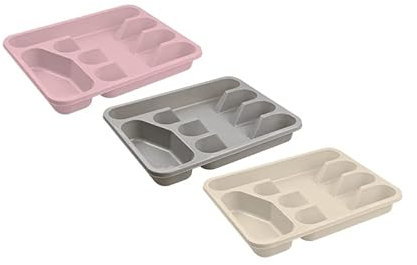 MantraRaj Plastic Cutlery Tray Kitchen Organiser Tray for Drawers and Surfaces With Multiple Compartments Utensil Storage for Spoons Forks Knives, Perfect for Kitchen Home Office X 1 Random Color Sent