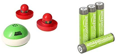 EPOCH Games 7397 Super Mario Hover Shell Strike - Party Spiel Actionspiel Geschicklichkeitsspiel, Bunt & Amazon Basics AAA-Batterien, wiederaufladbar, vorgeladen, 4 Stück, (Aussehen kann variieren)