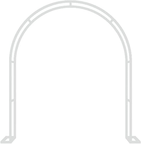 Rankgitter Gartenbogen Rosenbogen Aus Metall Hochzeitsbogen Freistehend Torbogen Rankgitter Für Verschiedene Kletterpflanzen, Laubengang Rankgestell Mit Sockel,Weiß,240x220x40CM