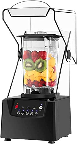 JHLP Smoothie Maker Blender - 2L Commercial Stand Mixer with Sound Enclosure, 17000rpm Blade & Ice Crusher, Silent Broken Wall Cooking Machine for Fruit Drinks - With Cover - High Speed - Powerful