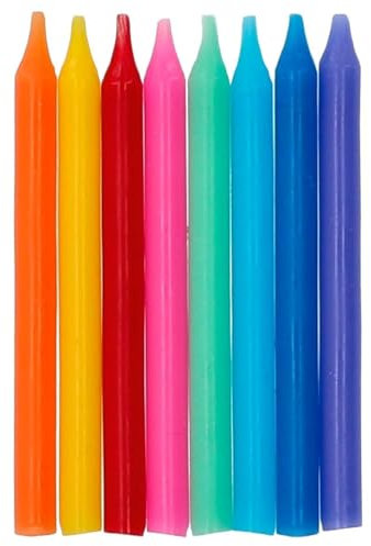 Folat B.V.- Folat Velas Color Pop-6 cm-16 Piezas Adornos para Pasteles cumpleaños, Aniversario de Bodas, Graduación, Baby Shower, Fiesta de niños, Multicolor, 6 cm (24201)