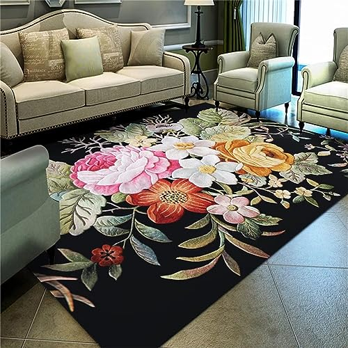 RUGMRZ Auslegware Teppichboden Salon Wohnzimmer Happy Decor Kids Teppich schwarz deko mädchen Zimmer Teppich jugendzimmer mädchen Auslegware Teppichboden deko jugendzimmer180x280CM