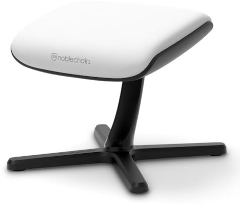 noblechairs Footrest V2.0, White Edition, 45-Grad Neigung, Premium Materialien, High-Tech Vinyl Bezug, Weiß