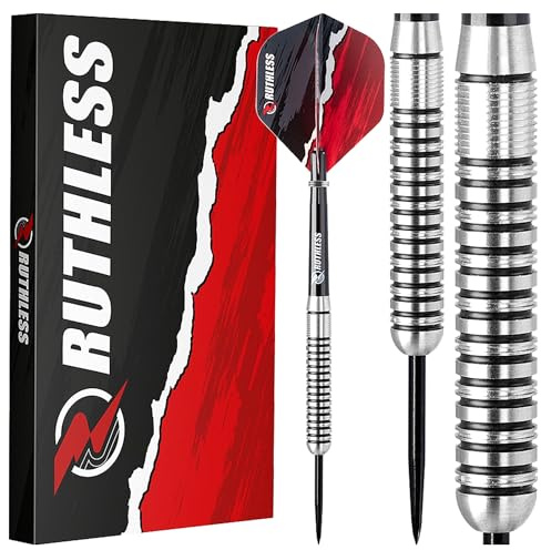 RUTHLESS Ranger I Professionelles Dart-Set mit Wolfram-Stahlspitze, 22 g und 24 g, mit Flights und Schäften (22 g)