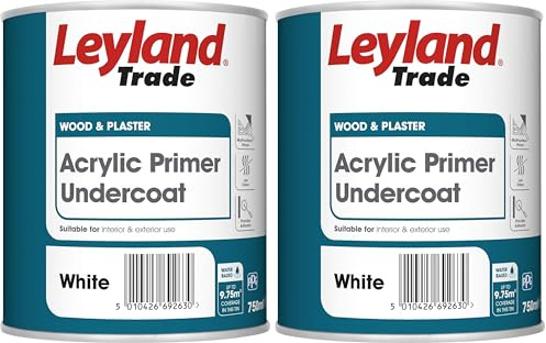 Leyland Trade Acrylic Primer Undercoat - White 750ml (Pack of 2)