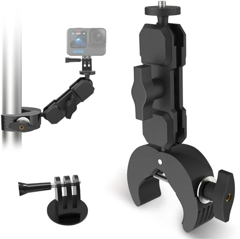 Upgrade Super Clamp mit Dual Kugelkopf Magic Arm für Insta 360 X4 X5 X6 | Kamerahalterung Klemme mit 1/4 Gewinde, Action Kamera Halterung für GoPro Hero 13 12 11 Black DJI Osmo Pocket 4 3