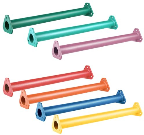 JPOIP 16 Inch 7 Colors Steel Monkey Bars Ladder Rungs Set for Backyards Playground and Children Indoor and Outdoor Climbing Kit (7 Pack)