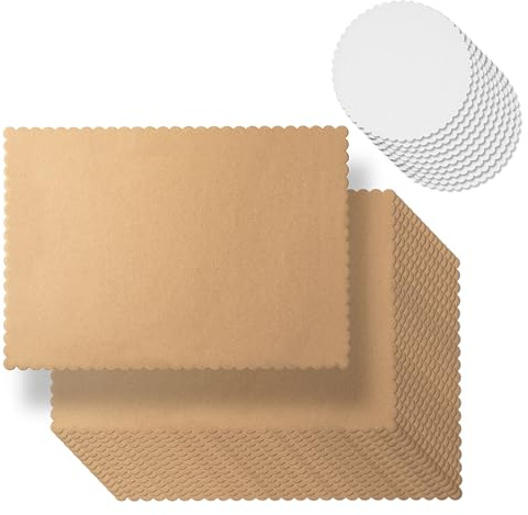 McEtt Disposable Kraft Paper Placemats – Large 13.5 x 9.5 Size – 50 Piece Pack for Dining Table, Wedding or Party