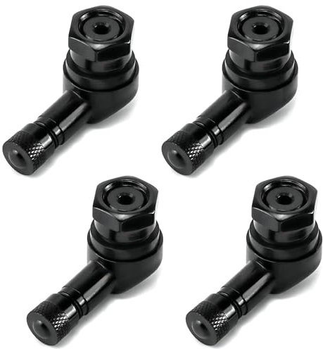 Juego de 4 Adaptadores de Tapas de Válvula de Neumático con Extensiones de Válvula de 90 Grados para Motocicletas, Accesorio Universal para Mantener la Presión de los Neumáticos