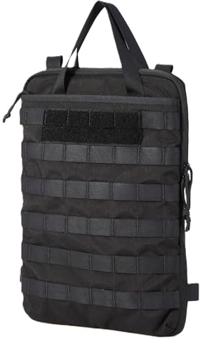 Cargo Works Taktische MOLLE-Laptophülle, wasserabweisend, schlank, 38,1 cm (15 Zoll) Tech-Organizer mit anpassbarem Stauraum für Laptop und Zubehör, Schwarz, Modern