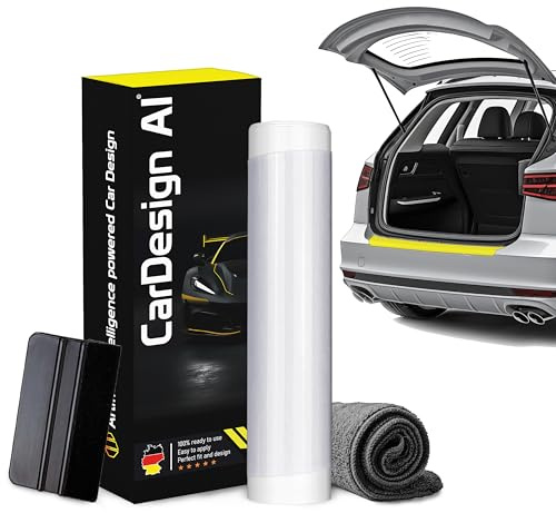 CarDesign AI Stötfångarskydd lämplig för Opel Mokka B 2021–2028 (SUV 5-dörrar): Exakt passande lackskyddsfilm, reptålighet för bagageutrymme/stötfångare bil (transparent)
