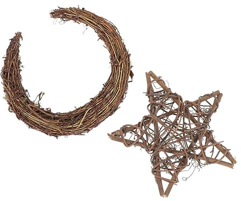 ORFOFE 2stücke Rattan Kranz Natur Rattan Kränze Für Dekoration Für Türen Wände Hochzeiten Und Feste Handgefertigte Blumenkranz-Ringe Aus Weide