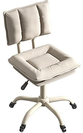 QZQJUILU Drehhocker mit Rollen, Leder-Drehstuhl, Rollhocker, Drehstuhl, Friseurstuhl mit Rückenlehne, höhenverstellbare Stühle, Hocker, für Massagesalon, Küche, Spa und Zuhause,