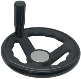 Volantino rotondo con manopola girevole, 3 raggi 100 mm, nero per fresatrice tornio