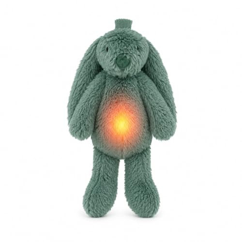 ZAZU - Ro der Hase Baby Schlafhilfe mit wiederaufladbarem Akku – Nachtlicht in mehreren Farben & beruhigende Geräusche, Weinsensor, Auto-Abschaltung und USB-C-Ladekabel (Grün)