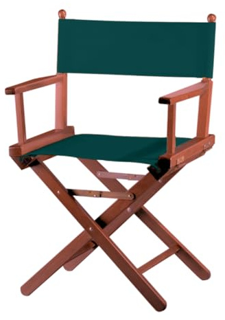 ZStyle Klappbarer Regiestuhl aus Holz, 90 cm hoch, 54 cm breit, 48 cm tief, schwarz (Schaft Mahagoni – grüne Leinwand)