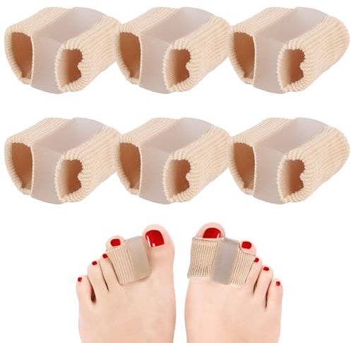 6 Pezzi Separatore Dita Piede,Distanziatori Dita Piedi,Alluce Valgo Correttore Separatore,Separatori Dita Piedi,Stecche per Dita dei Piedi,con 2 Passanti per Correzione Dita a Martello