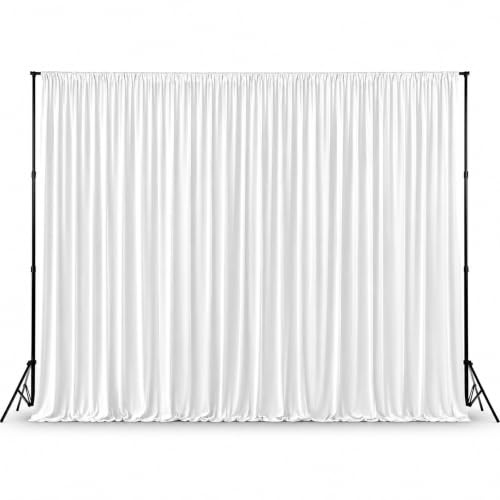 WedDecor 3x3m White Spandex Backdrop Wrinkle Free Photo Booth Backdground | Smooth Pleated Curtain With Rod Pocket, Washable Fabric Photo Background for Weddings, Parties, Events & Stage Decorations
