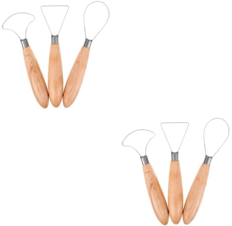 EXCEART 6pezzi Strumenti per Modellare Argilla Attrezzi per Scultura Argilla con Manico per Pulizia e Decorazione Superfici Ceramica Utensili per Artisti e Principianti