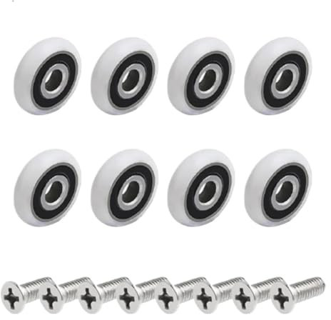 Roulette Douche Lot de 8 roulettes de porte de douche 19 mm à 25 mm for salle de bain, roulettes de porte coulissante, roulettes de fixation de rouleau Roulette Porte Coulissante Douche(19mm)